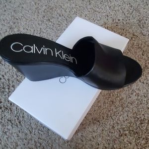 Calvin Klein wedge slides